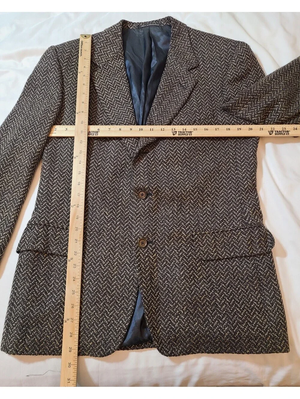 Vtg Ermenegildo Zegna Soft Blazer Size 40R Herringbone Wool Silk Single Breasted
